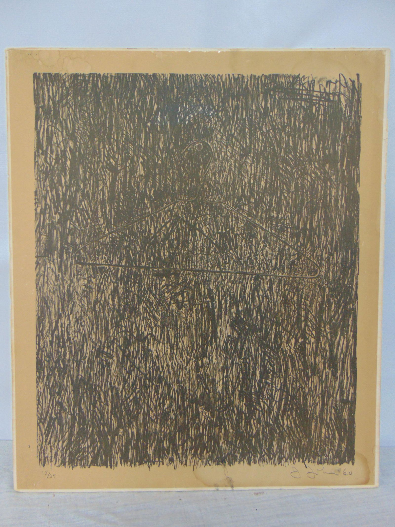 Lithograph, coat hanger, signed Jasper Johns, 1960, paper, laid down on board, edition 18/35, some (1 of 9)