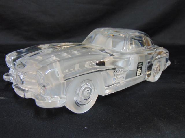 Daum crystal car, "Mercedes", in original box, with frosted interior, engine compartment, car is (1 of 7)
