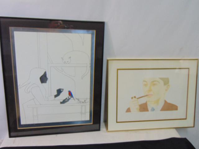 2 lithographs, Wil Barnett & Ali Kat (Alex Katz), "Fifth Season III", lithograph, (1 of 11)