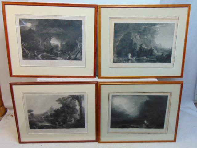 4 prints, "The Voyage of Life", engraved by James Smillie, painted by Thomas Cole, includes:: 4 prints, "The Voyage of Life", engraved by James Smillie, painted by Thomas Cole, includes: "Childhood"; "Youth", "Manhood" & "Old Age", each print is 18.25" by 24.25"
