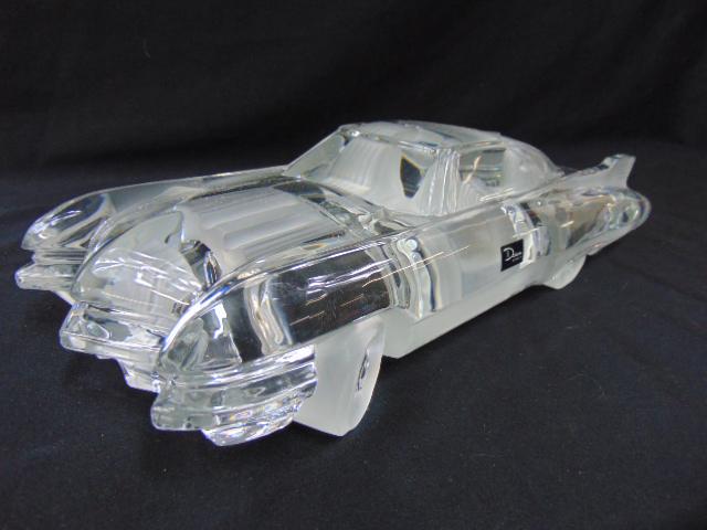 Daum crystal car, "Eldorado", signed, in original box, in good condition, car is 16" long: Daum crystal car, "Eldorado", signed, in original box, in good condition, car is 16" long