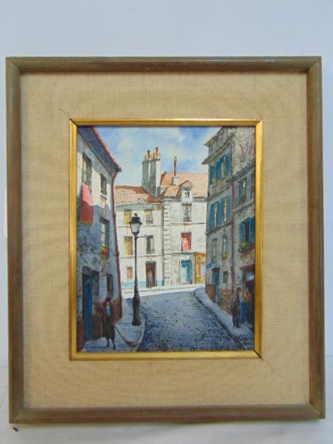 Painting, "Montmartre Side Street", Henry Gasser, watercolor, 9.5" by 7.5": Painting, "Montmartre Side Street", Henry Gasser, watercolor, 9.5" by 7.5"
