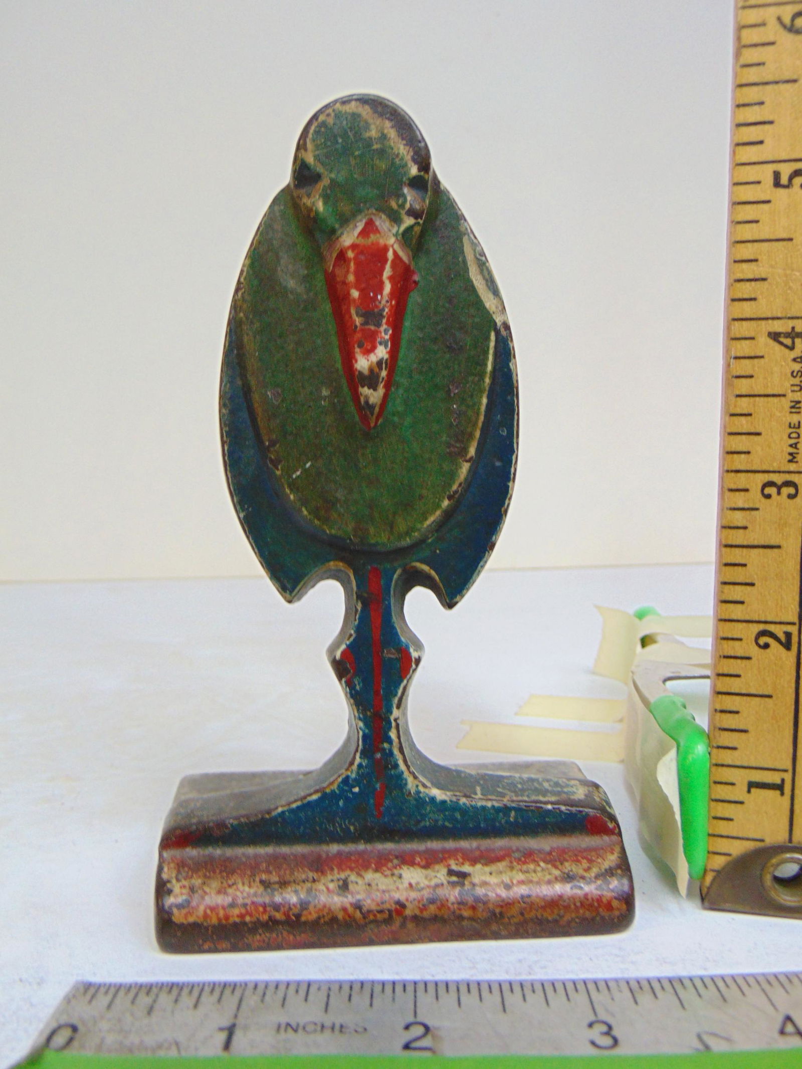 Cast iron doorstop, bird, rook, height is 5.5" (1 of 4)
