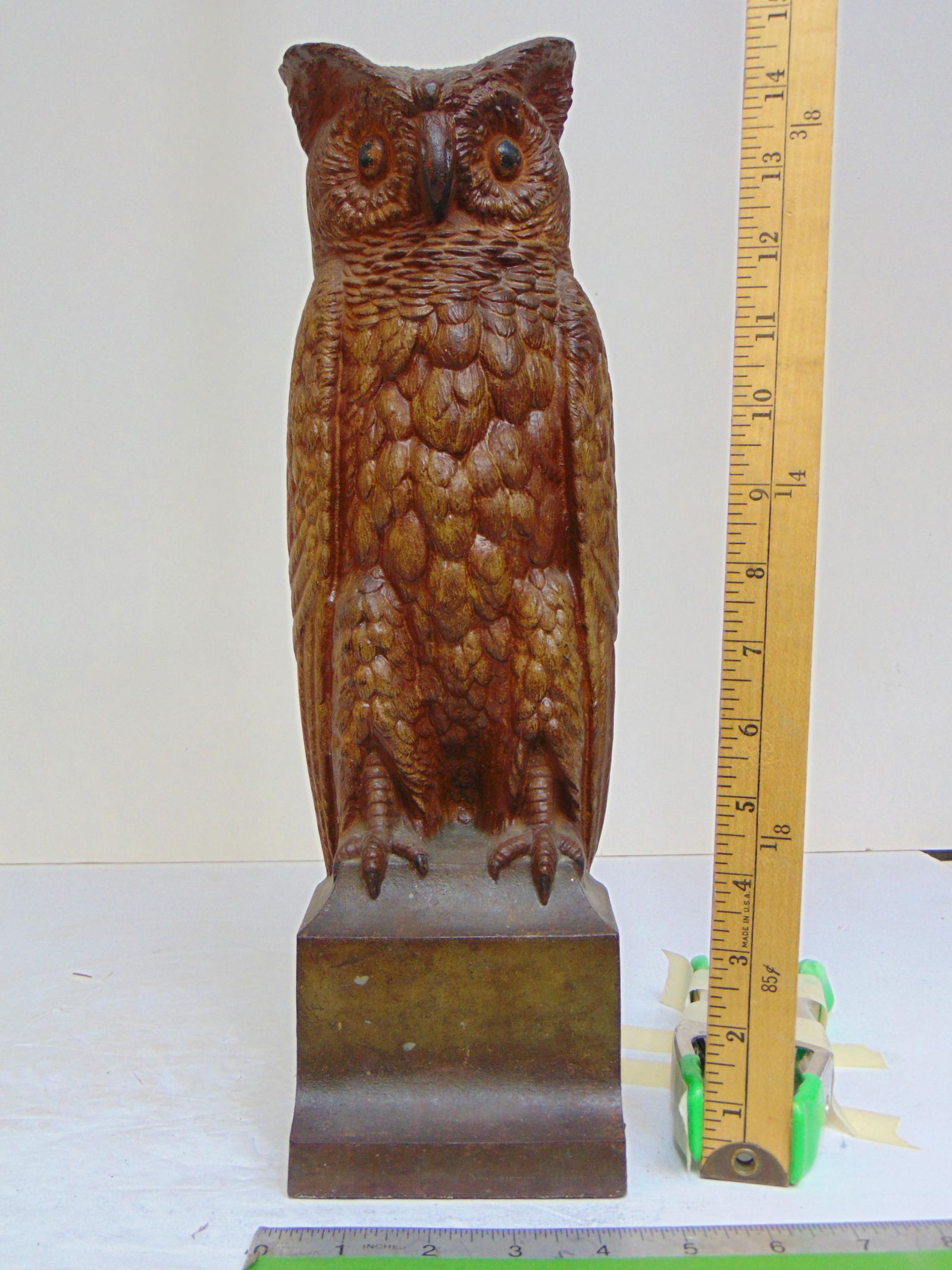 B & H owl doorstop, cast iron, oversized at 15.75" tall no 7797 (1 of 7)