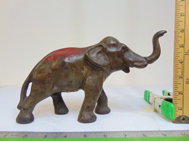 Cast iron elephant doorstop, painted, height is 5 6/8" tall (1 of 5)