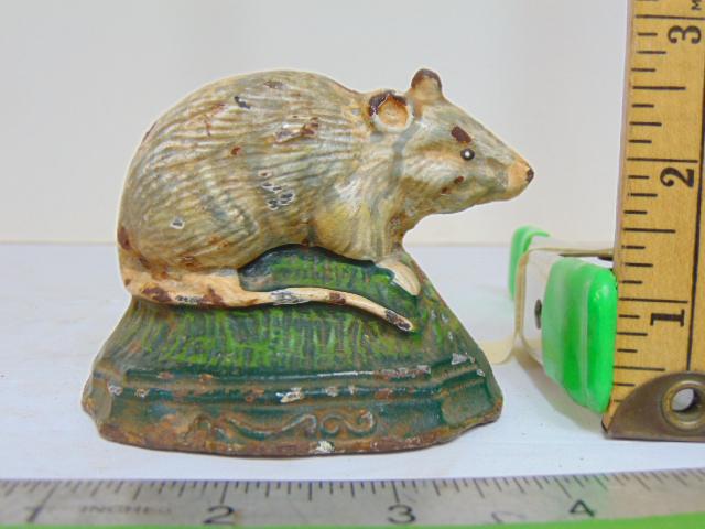 Cast iron field mouse doorstop, wedge style, height is 2.75" (1 of 4)