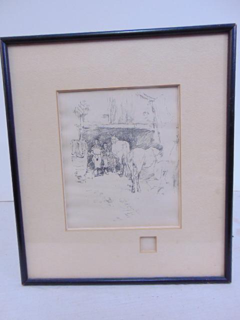 Lithograph, The Smith's Yard", James Abbott McNeill Whistler, 7.75" by 6.5" (1 of 5)