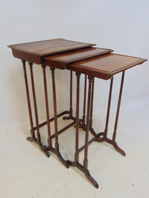 Set 3 nesting tables in rosewood, largest table is 19.5" by 14.75", height is 31" (1 of 4)
