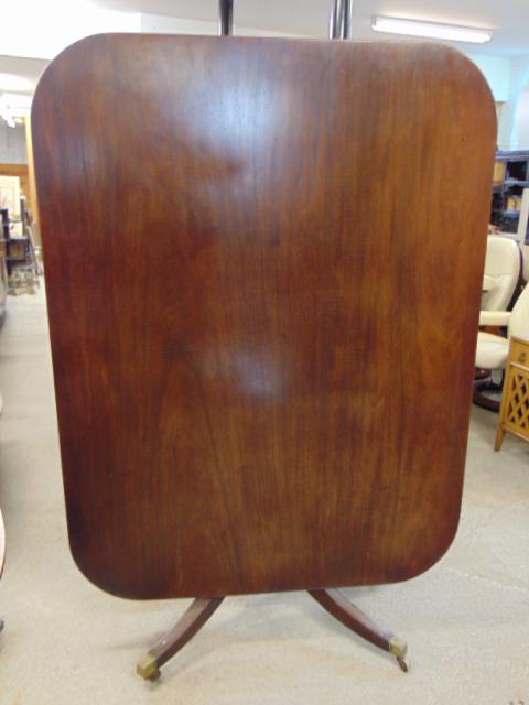 Large mahogany tilt top breakfast table, top is 42" by 56", height when set up as table is 28" (1 of 6)