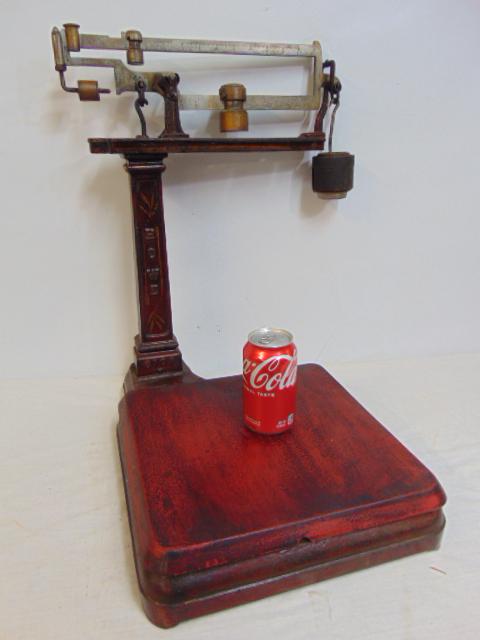 Howe store scale is original red paint, with weights, decals. (1 of 7)