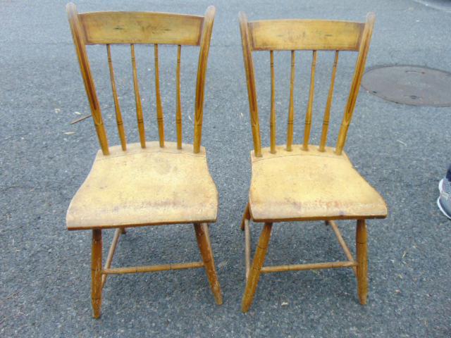 Pair paint decorated country side chairs (1 of 4)