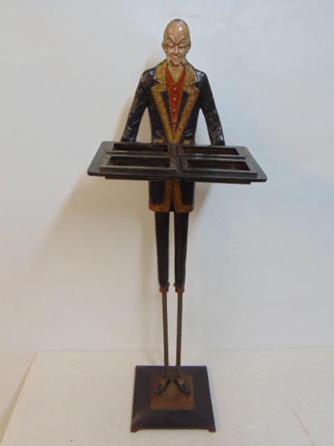 Standing figural ashtray with original inserts, original paint, height is 37" (1 of 6)