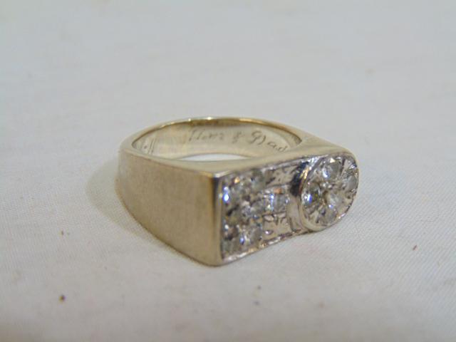 Jewelry. Vintage 14kt white gold diamond ring, 12.6 grams (1 of 6)