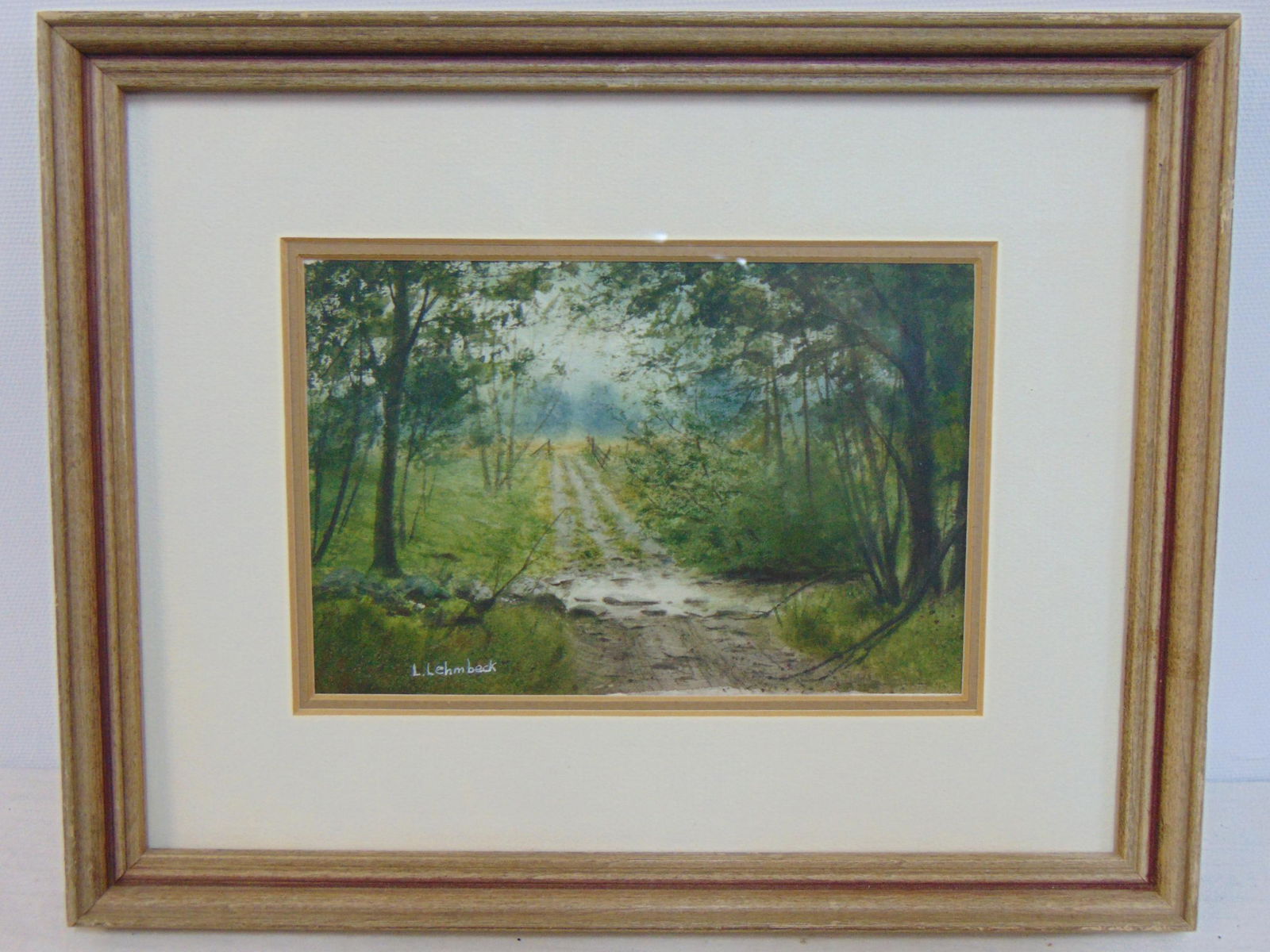 Miniature painting, Lydia Lehmbeck, "The Road to the Fields", watercolor, 3.75" by 5.75" (1st (1 of 5)