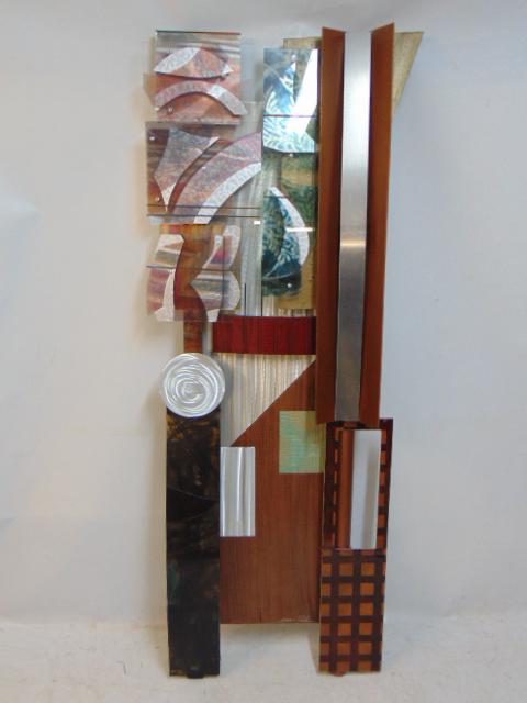 Mixed media sculpture, Dean Jackson, construction with aluminum, Lucite, 25.25" wide, height is 73" (1 of 6)