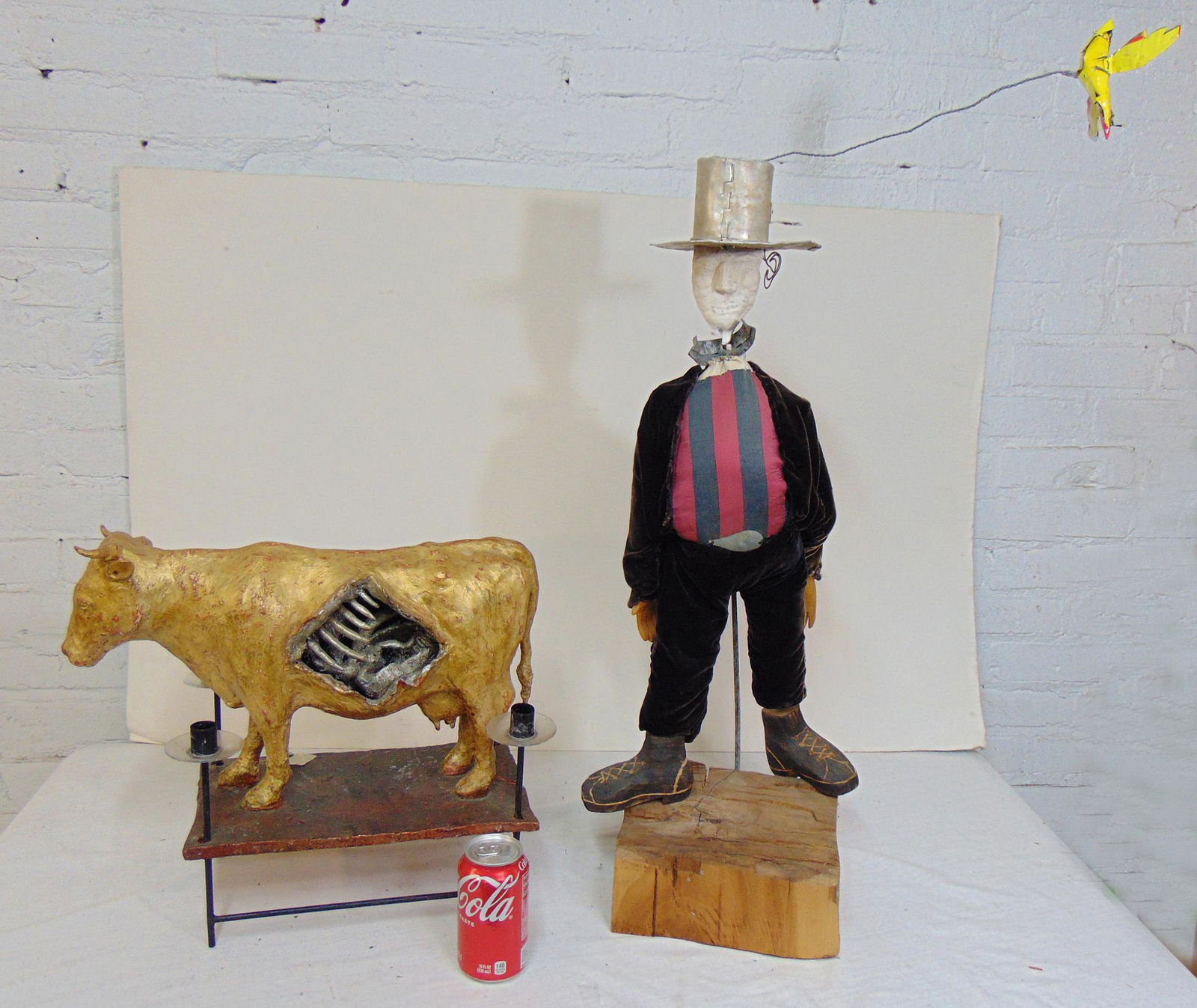 Gilt cow sculpture & figural mixed Media sculpture (1 of 9)