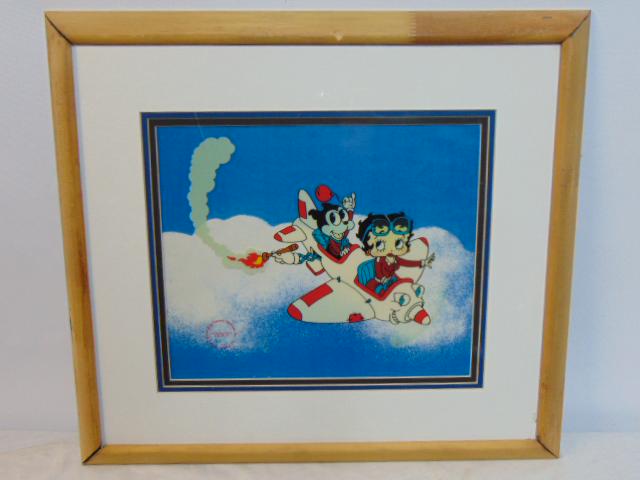 Cartoon cel, Betty Boop in airplane, 1991 King Features, 10" by 12", limited edition serigraph (1 of 4)