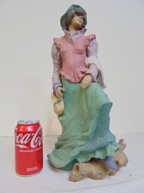 Lladro figure, lady in dress with cap, by Sanisidro, No 118, height is 16.5", good condition, with (1 of 5)