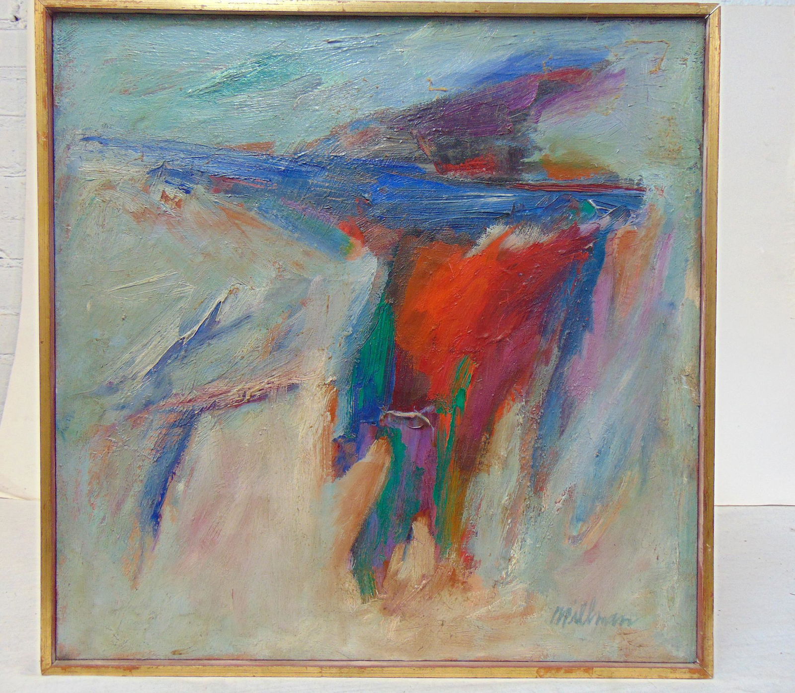 Painting, "Come to me #2", Edward Millman, oil on canvas, 1962, 18" by 18" (1 of 5)