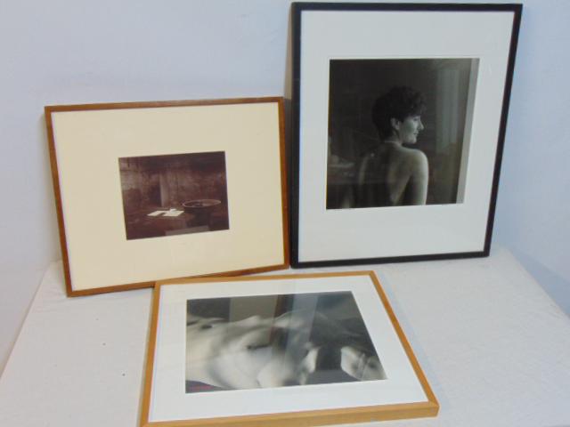 3 framed photographs, "Warehouse", by Rob Steinberg; "The Listener", by Sasha Stone & portrait of: 3 framed photographs, "Warehouse", by Rob Steinberg; "The Listener", by Sasha Stone & portrait of Olga Boumis, by Robert Giard