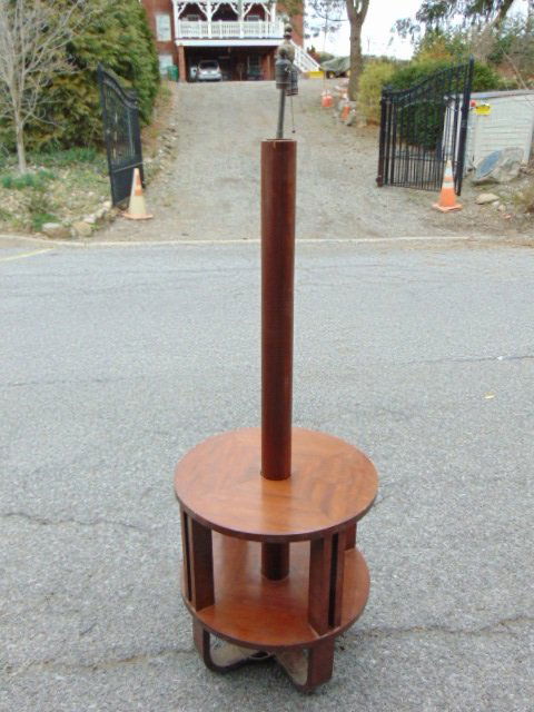 Art deco lamp table floorlamp, carved base, 21.35" in diameter, heigh is 58" (excluding sockets), no (1 of 4)