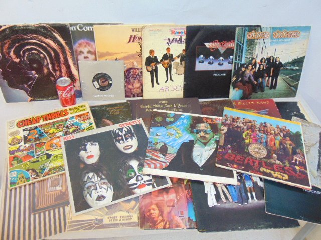 Vinyl record lot, Beatles, Kiss, Joe Walsh, Led Zeppelin, Jimi Hendrix, Rolling Stones etc. (1 of 8)