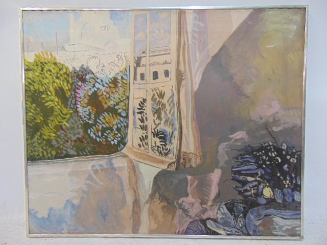 Painting, "Kindling & Open Window, Anne Harvey, oil on canvas, with Robert Schoelkopf Gallery Label, (1 of 4)