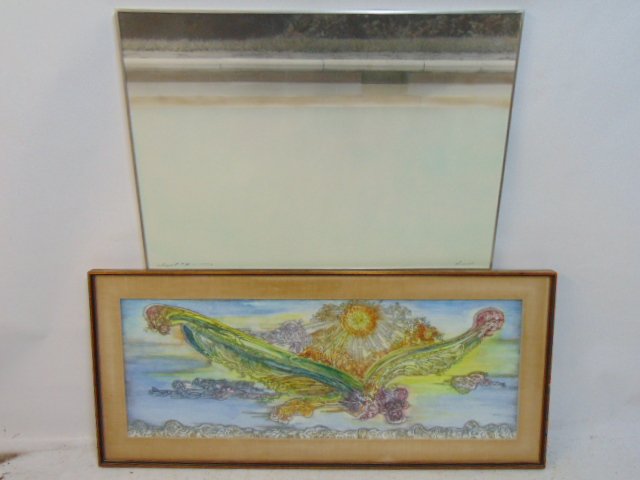 Art lot, 2 prints, lithographs (?) "Element #2-1", Russell Drisch, 1977, 3/15", 27.5" by 39.75", wit (1 of 9)