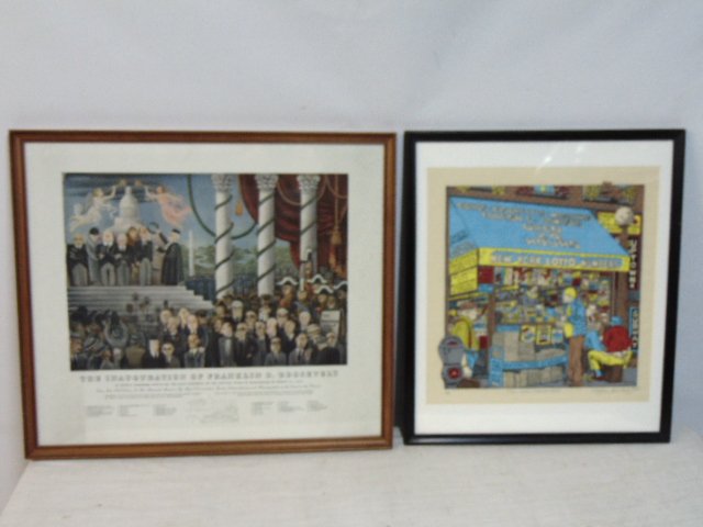 2 prints, John Suchy, Covarrubias, "New York Newsstand", artist proof, signed John Suchy, 1988, 16.7 (1 of 9)