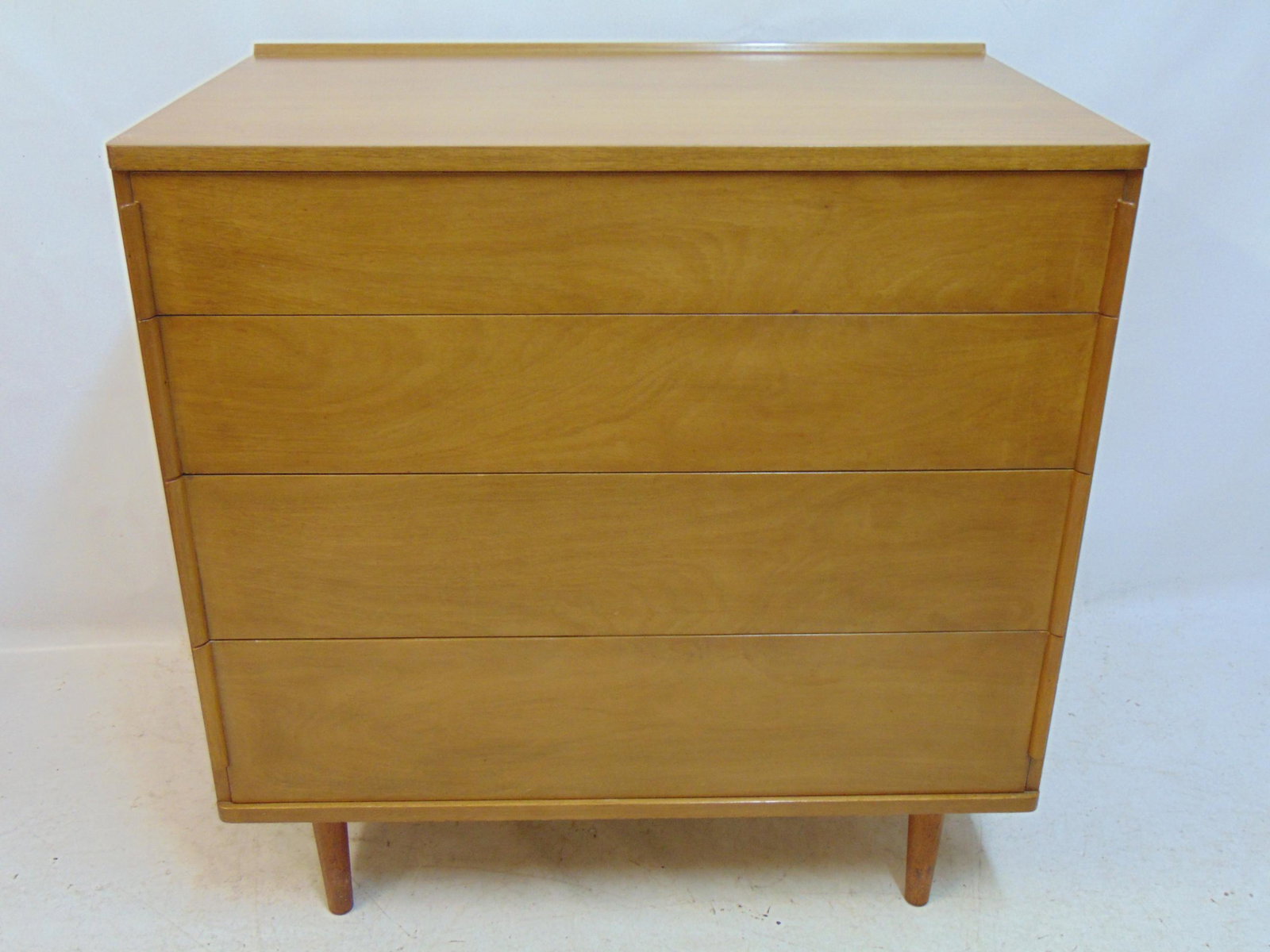 Edward Wormley for Dunbar 4 drawer chest, raised lip edge on drawers, light mahogany, labeled,: Edward Wormley for Dunbar 4 drawer chest, raised lip edge on drawers, light mahogany, labeled, signed, good condition, chest is 34" by 21", height is 35.25"