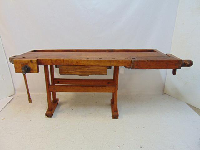 Workbench, double vice, with drawer, top is 69" by 21.25", height is 30": Workbench, double vice, with drawer, top is 69" by 21.25", height is 30"