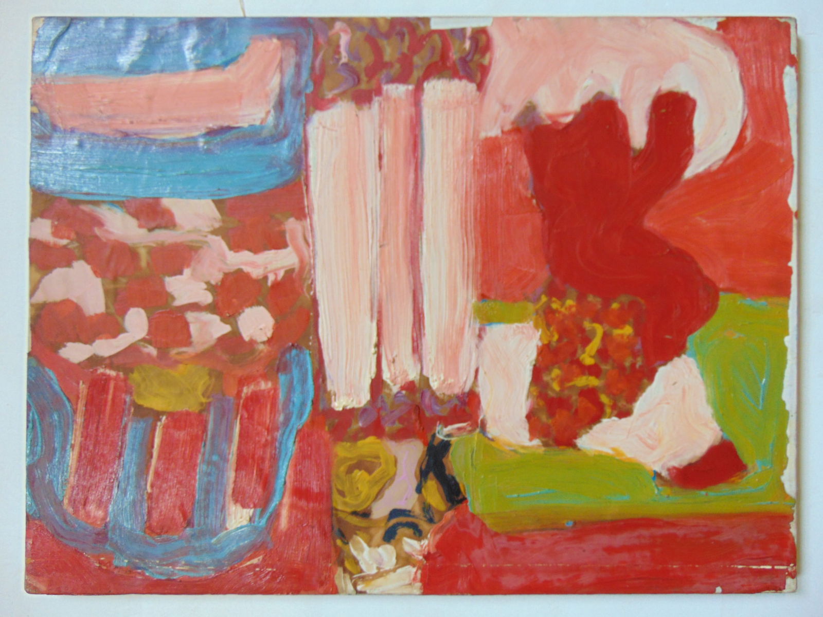 Oil on canvas, abstract in color, unsigned, canvas on stretcher, 18." by 24" (1 of 1)