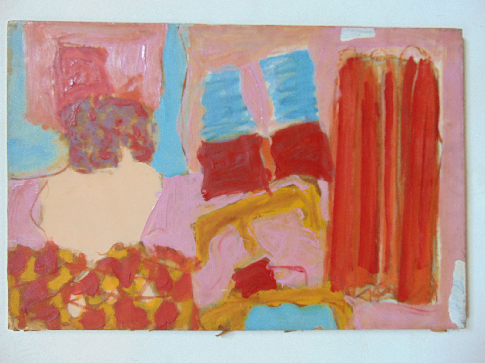 Oil on canvas, abstract in color, unsigned, canvas on stretcher, 16." by 24" (1 of 1)