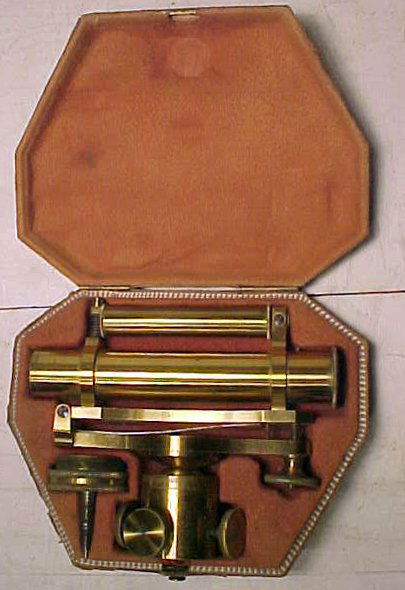 Brass pocket transit level in case: Brass pocket transit level in case. Case is 5 1/2" x 4". Hudson Valley Auctioneers has endeavored to accurately describe all items being sold, but all property herein offered for sale is strictly "as