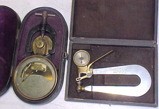 Two measuring devices, E. Bourdon Paris & J.W. Au: Two measuring devices, One E. Bourdon Paris, One J.W. Aulson Chicago