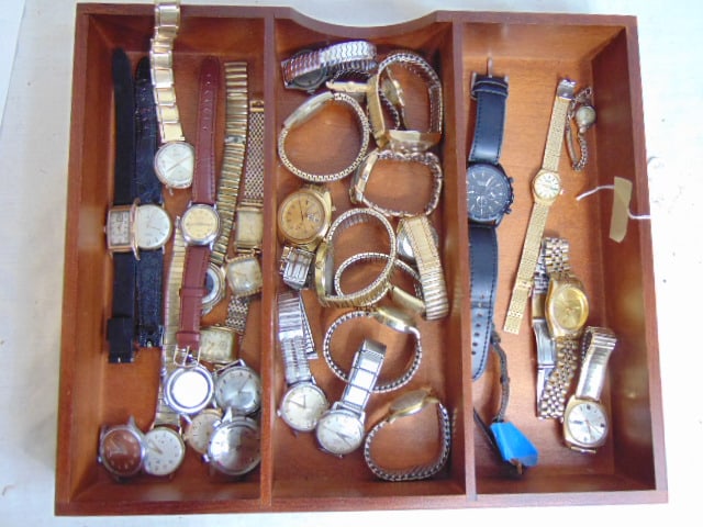 Vintage gold & gold filled wristwatch collection includes 14K Elgin Automatic wrist watch, 10 (1 of 6)