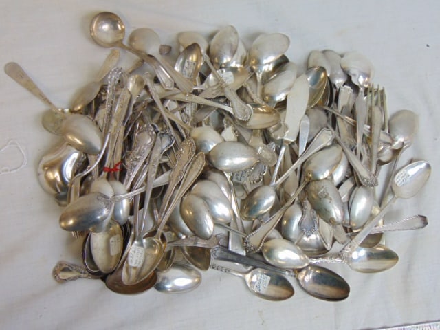 Large lot misc. sterling silver spoons, total weight is 84 troy (1 of 4)