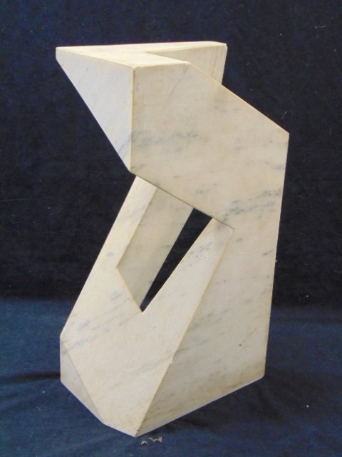 Mid Century marble sculpture, Japanese artist, from a Westchester gallery, in white marble. (1 of 5)