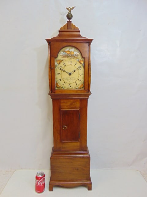 Dwarf clock, Warranted by Joshua Wilder, Hingham, reproduction of a scaled down tall clock, no (1 of 6)