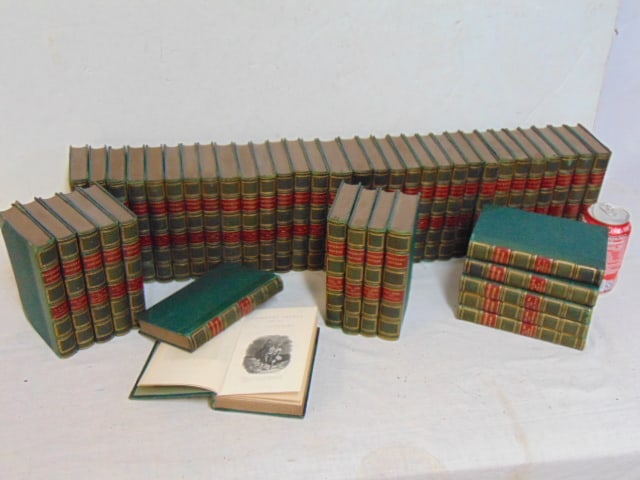 Set leather bound books, "Waverly Novels", Edinburgh, Adam and Charles Black, MDCCCLI (1851), 47 (1 of 6)