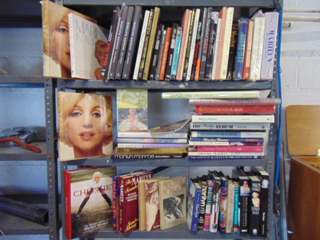 Large library, book collection of Marilyn Monroe, various publications, contains over 50 books (1 of 7)