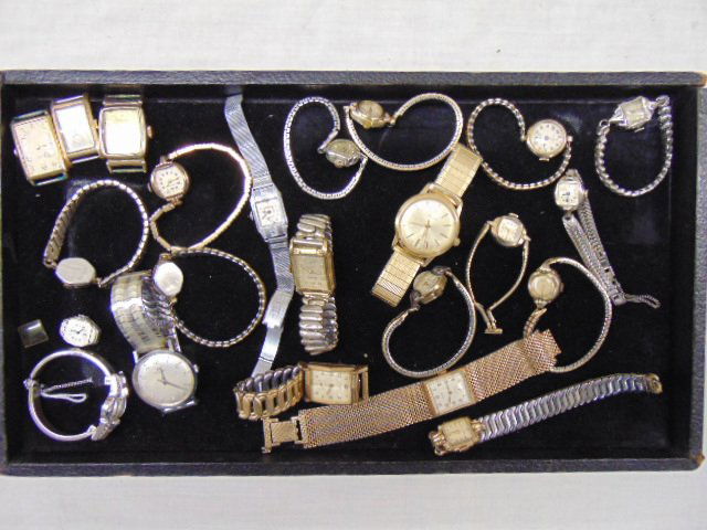 Collection of Vintage wristwatches gold filled, men's & lady's, to include Bucherer; Elgin; Crosby; (1 of 6)