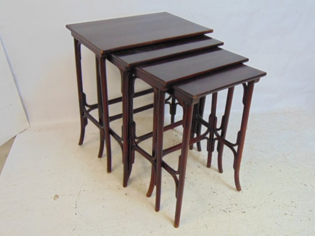 Set of 4 Viennese or Czech nesting tables, 23.5" by 15.25", height is 28": Set of 4 Viennese or Czech nesting tables, 23.5" by 15.25", height is 28"