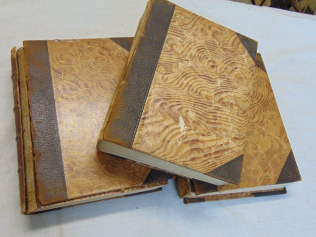 3 early books, "History of Long Island", illustrated, by Peter Ross, backs, spine is loose, separate: 3 early books, "History of Long Island", illustrated, by Peter Ross, backs, spine covers are loose, separated.