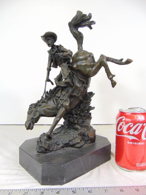 Bronze, "Bucking Bronco", Frederick Remington, 9.5" by 10.5", European Bronze Finery (1 of 5)