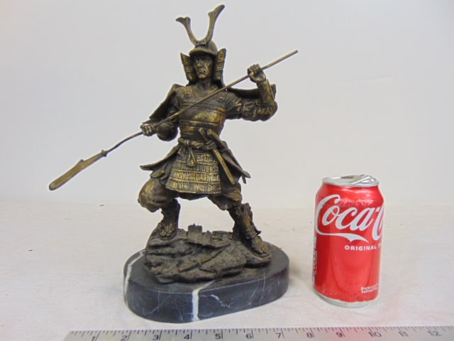 Bronze, Samurai spearman, Kamiko, by European Bronze Finery, 10" by 10" (1 of 5)