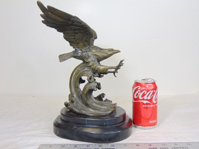 Bronze, eagle on the crest of a wave after Barye, by European Bronze Finery, 10" by 10" (1 of 5)
