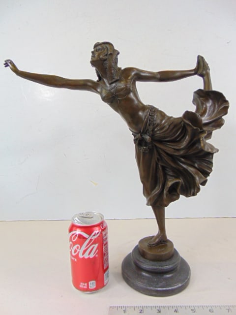 Bronze, art deco dancer, Colinet, European Bronze Finery, 14.5" by14.5" (1 of 5)