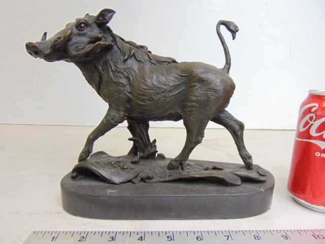 Bronze warthog, Barye, European Bronze Finery, 10" by 6" (1 of 5)