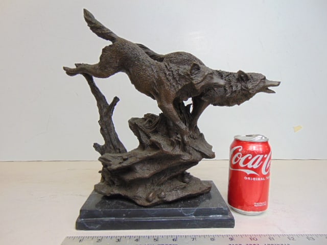 Bronze, running wolves, Ferdinand Pautrot, European Bronze Finery, 14.5" by 12.25" (1 of 6)